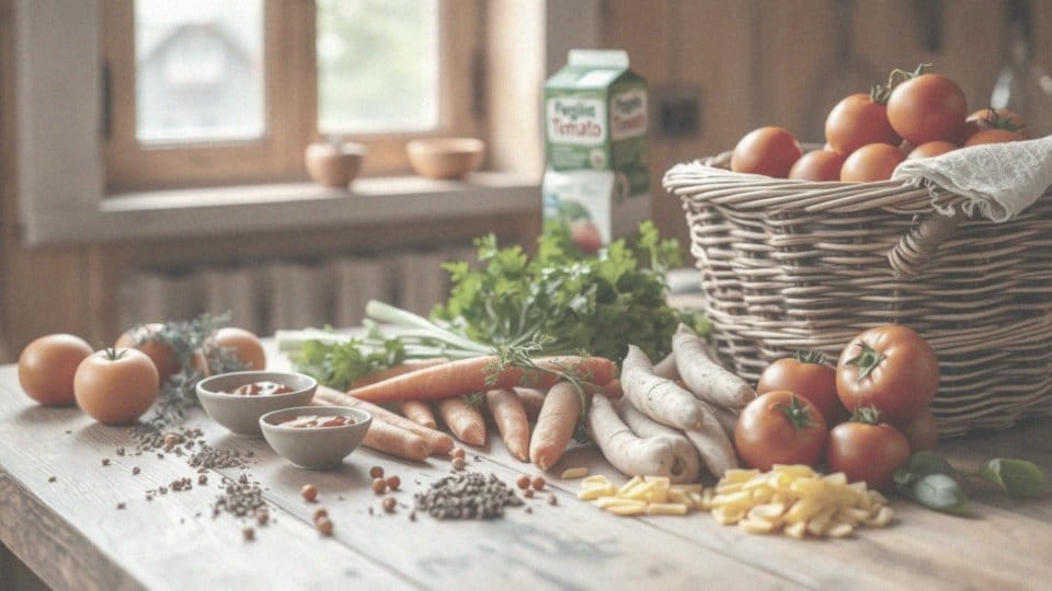Jakie składniki są potrzebne do zupy pomidorowej z makaronem?
